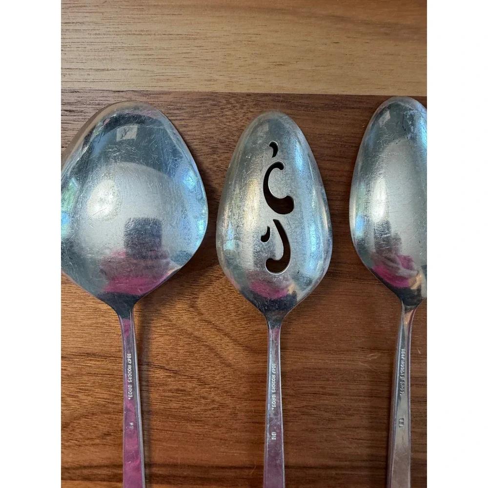 1847 Rogers Bros Silver Lace Silverplate Serving Set 6pc Silver Floral Scroll